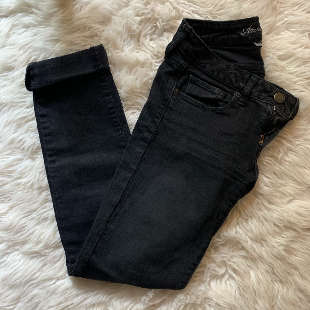 Black skinny jeans from American Eagle